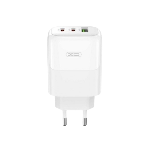 Мережевий зарядний пристрій XO L139/65W 2xUSB-C+USB-A White